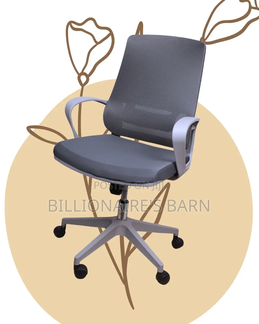 Grey Ergonomic Mesh Office Chair | Breathable Adjustable Height
