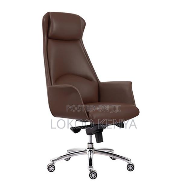 Office Chair : Black Leather Swivel Workstation Chair - thumbnail 4