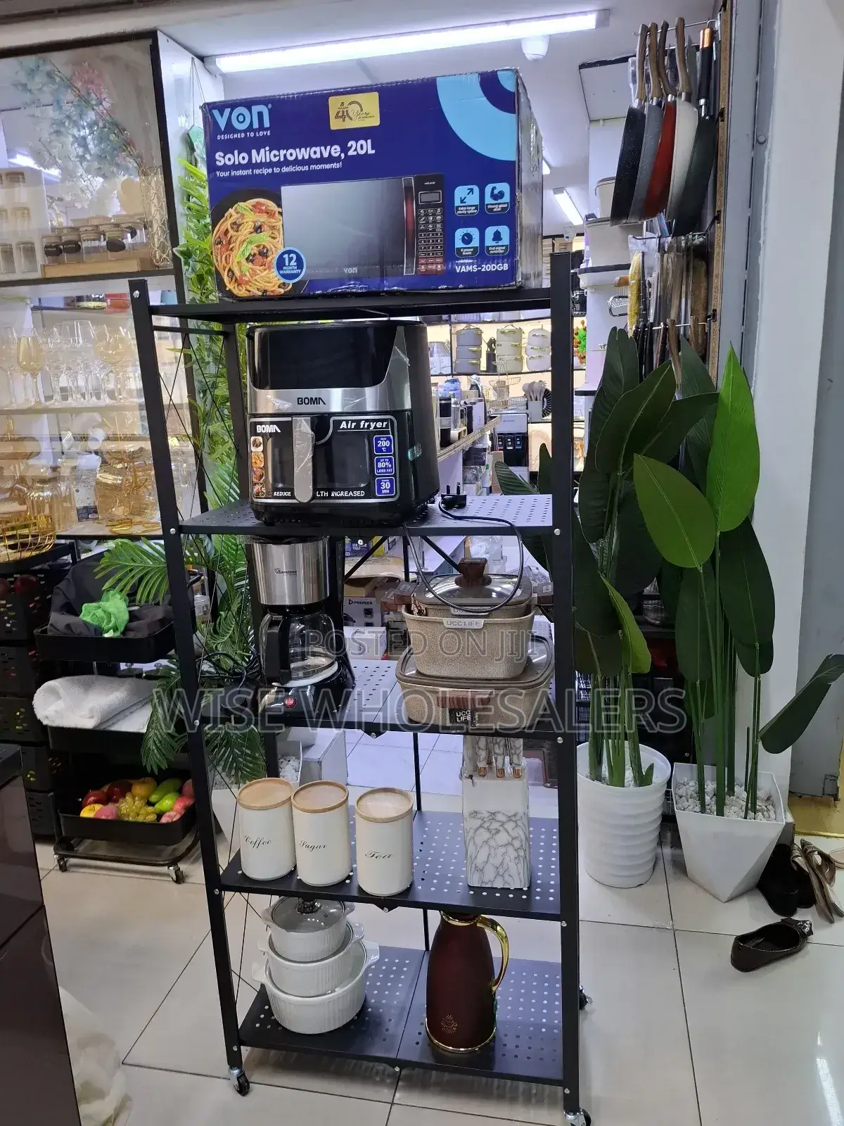 5 Layer Foldable Kitchen Rack  Material Carbon Steel.
