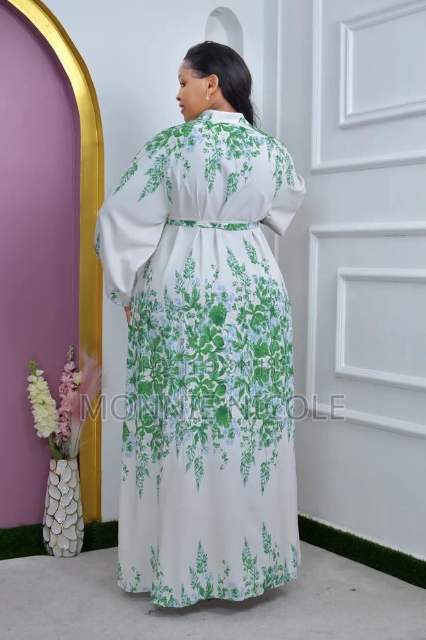 Stylish Maxi White-green Dress - thumbnail 3