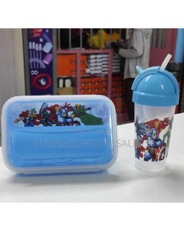 2in 1 Combo Cartoon Theme Lunch Box With Tumbler Set 500ml
