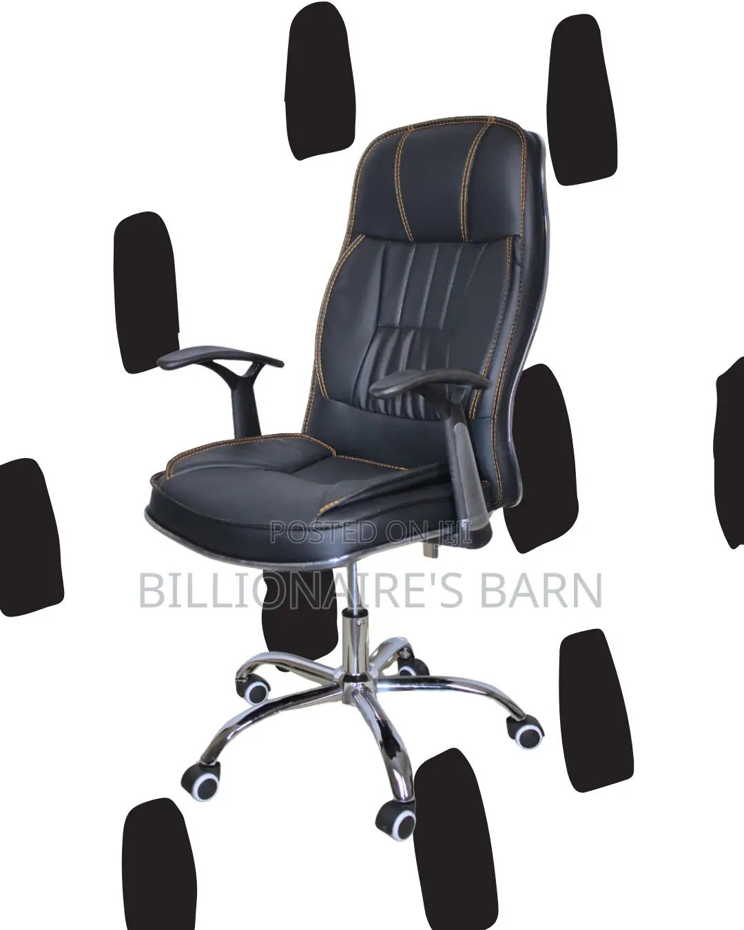 Adjustable Executive Leather Office Chair — Smooth-Rolling Mobility