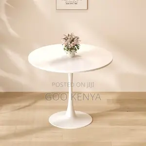 Coffee Table; Elegant White Round Coffee Table for Living/Dining Room