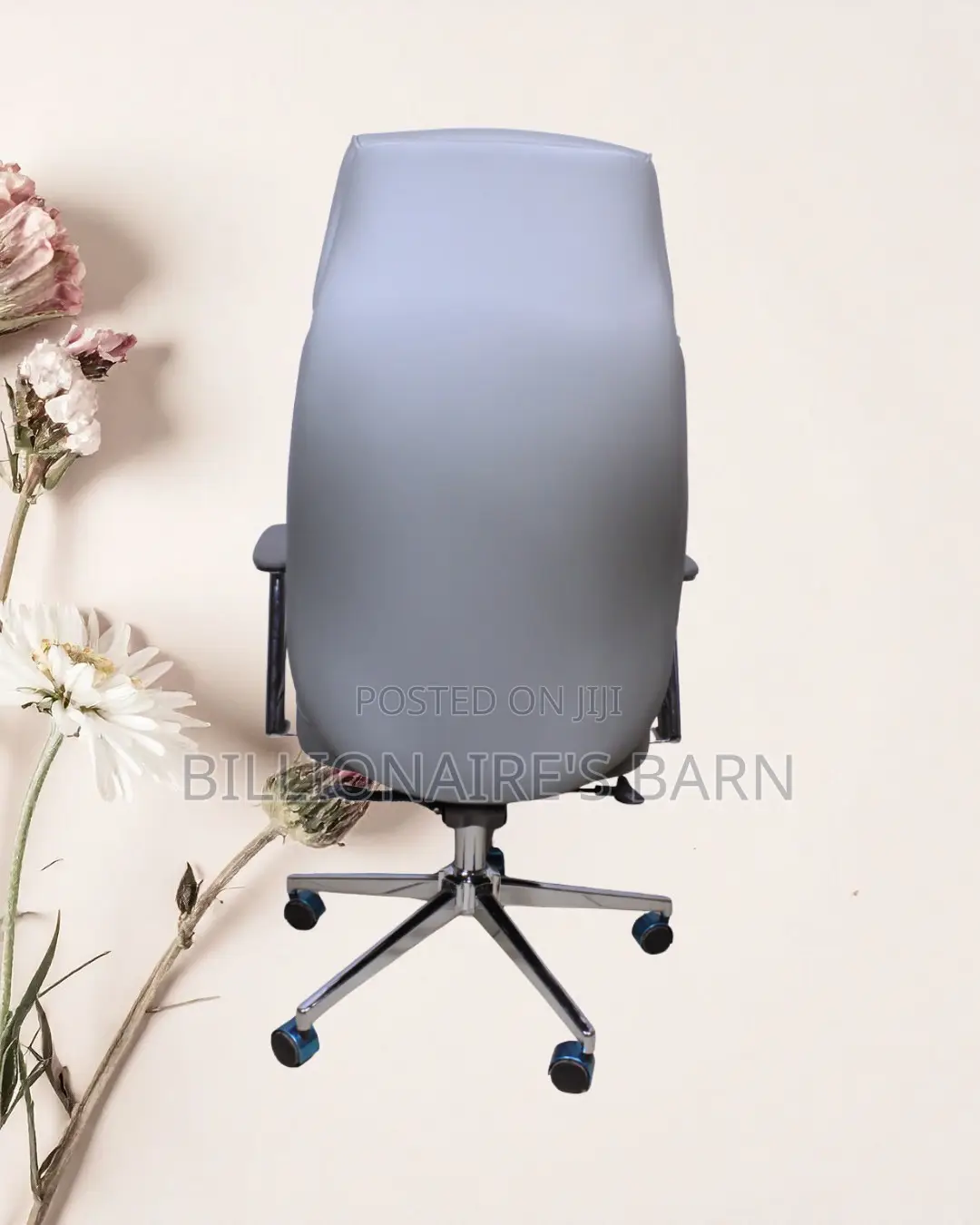 Grey Executive Leather Office Chair | Pro-Grade Nylon Castors
