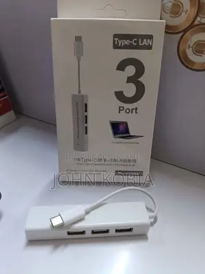 3-Port Usb Hub With Type-C Lan Adapter