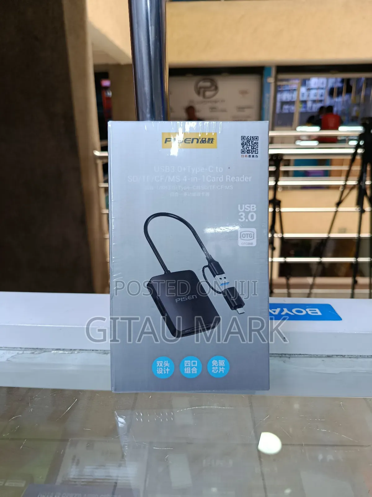 Pisen 4 in 1 Card Reader Usb 3.0 to Type C Sd/Tf/Cf/Ms