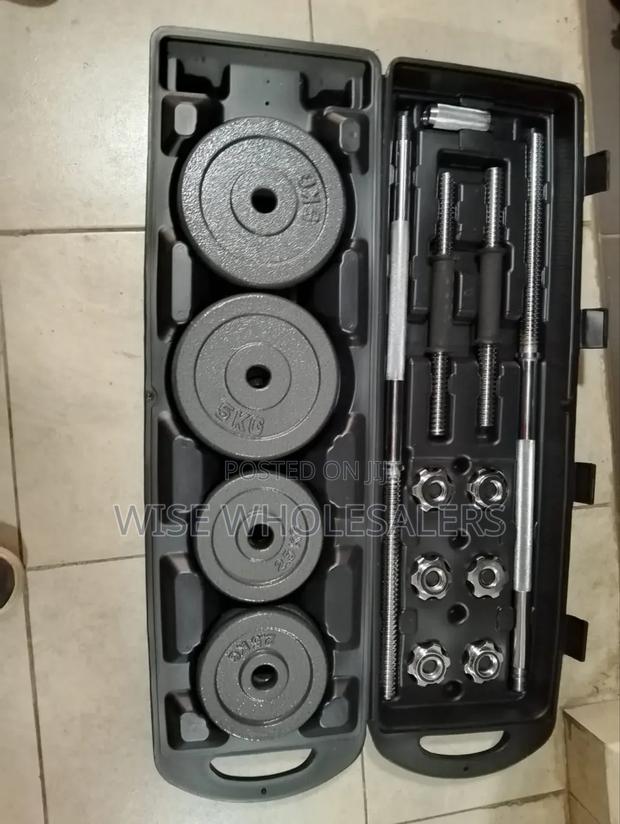 Adjustable 50kgs Dumbbell To Barbell Set With Carry Case