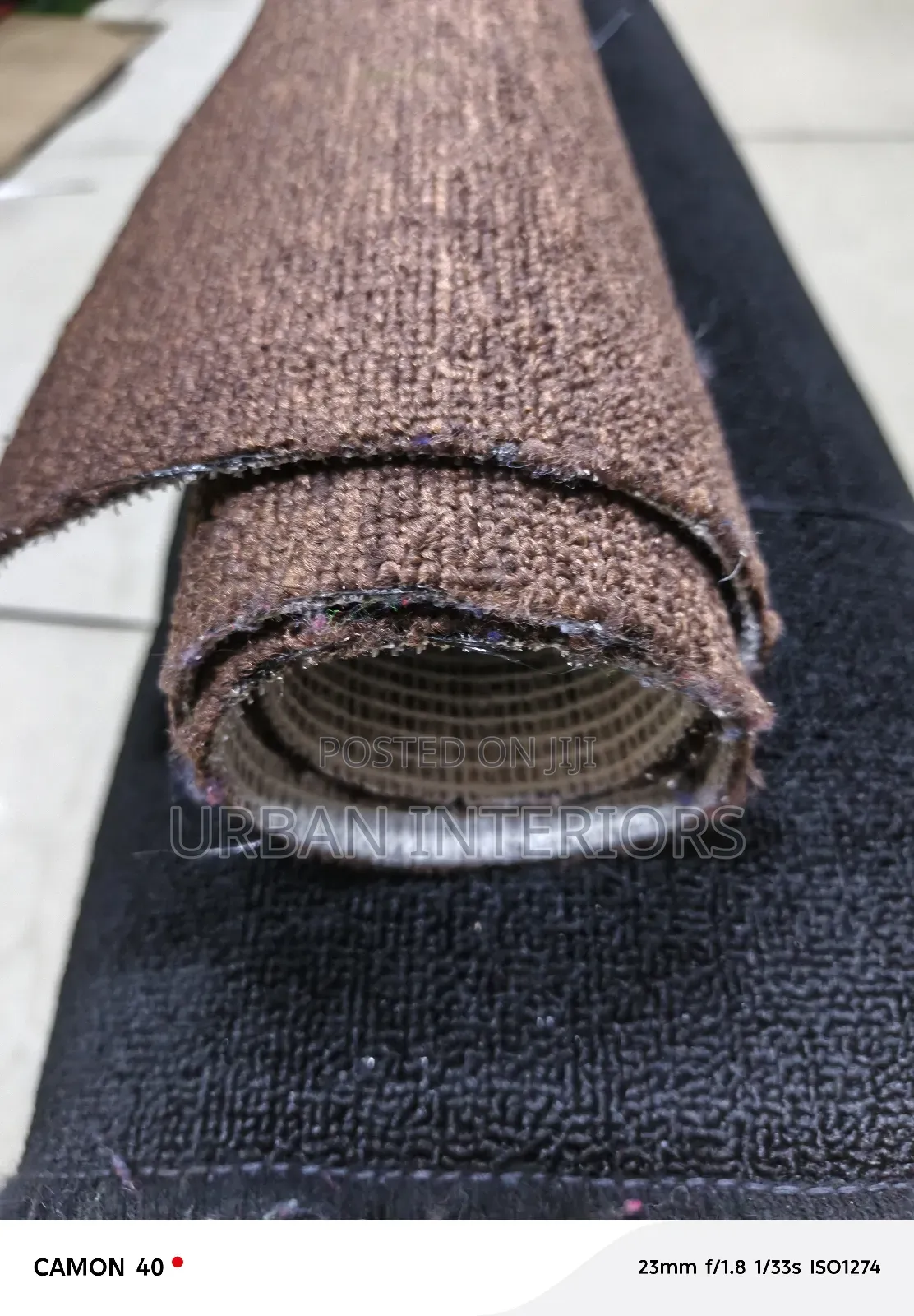 Brown Maroon Wall to Wall Carpet