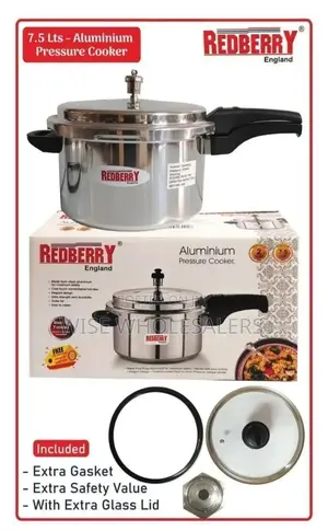 Redberry Premium Range Aluminium Pressure Cooker 7.5 Ltr