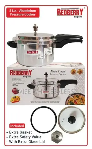 Redberry Premium Range Aluminium Pressure Cooker 5 Ltr