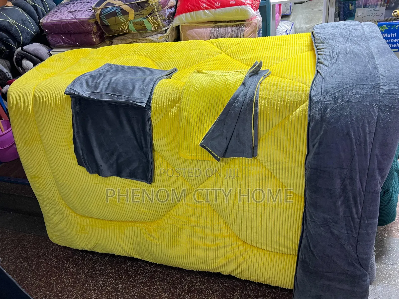 Yellow and Maroon Velvet Duvet Sets