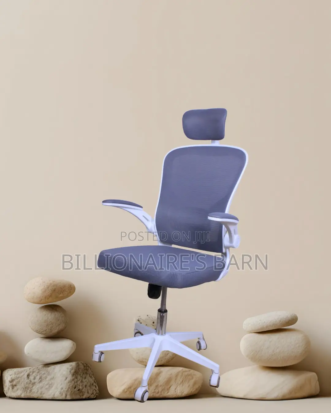 White Ergonomic Office Chair | Quiet-Roll Tilt Lock Mechanism