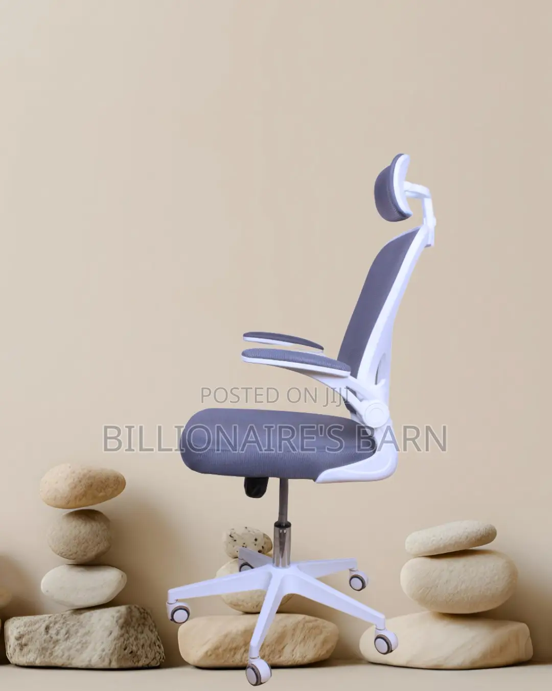 White Ergonomic Office Chair | Quiet-Roll Tilt Lock Mechanism