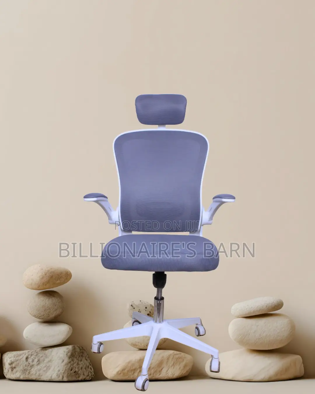 White Ergonomic Office Chair | Quiet-Roll Tilt Lock Mechanism