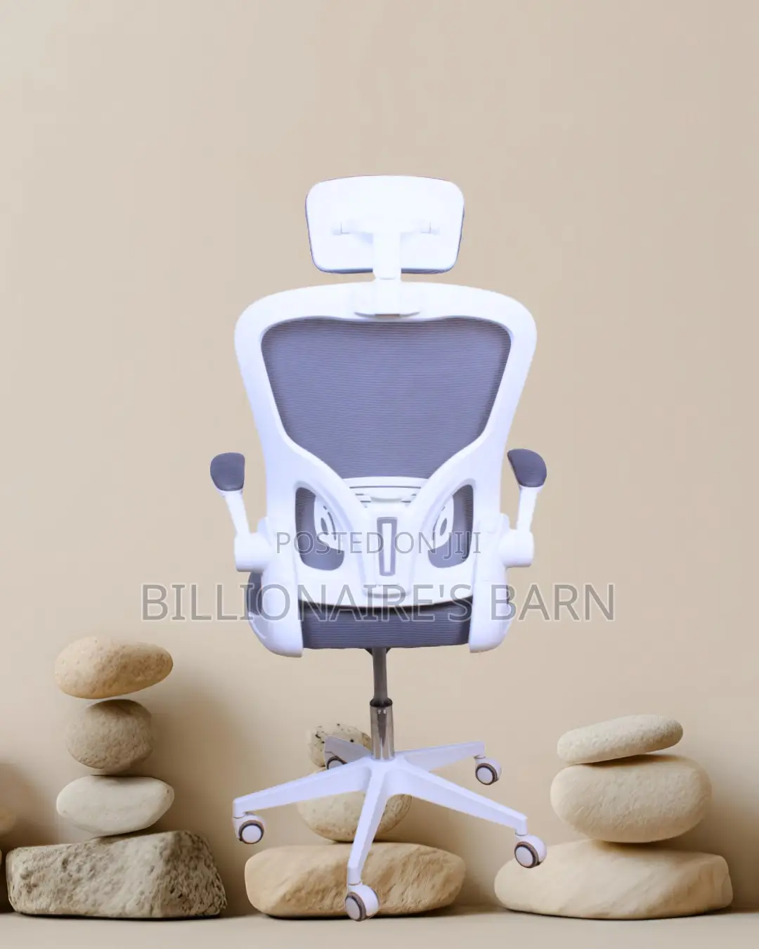 White Ergonomic Office Chair | Quiet-Roll Tilt Lock Mechanism
