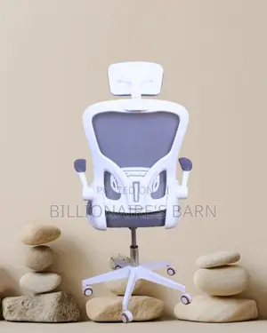White Ergonomic Office Chair | Quiet-Roll Tilt Lock Mechanism