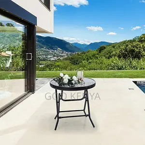 Coffee Table; Modern Folding Black Coffee Table With a Glass Top