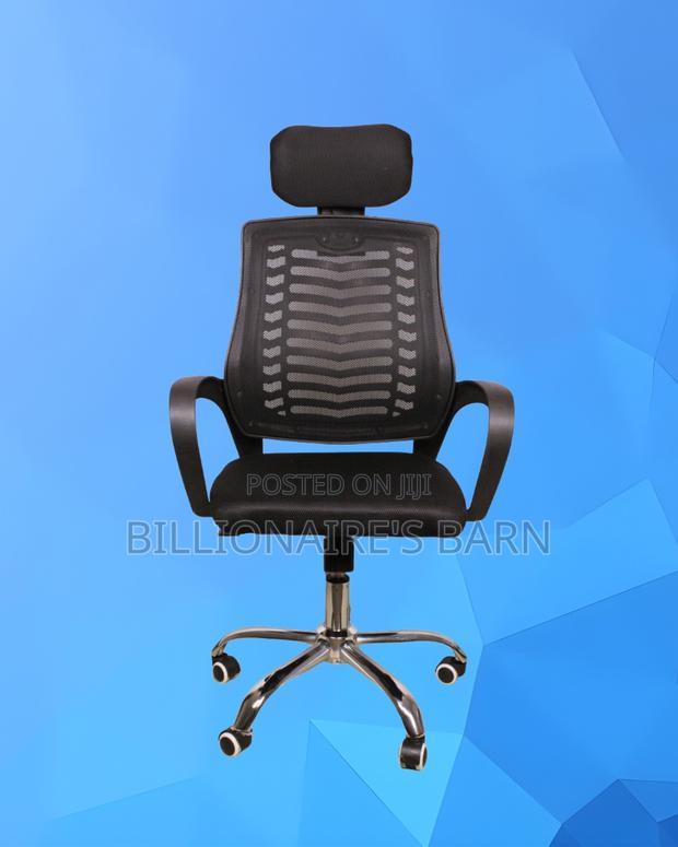 Pro-Grade Secretarial Mesh Chair | Padded Armrests - thumbnail 3