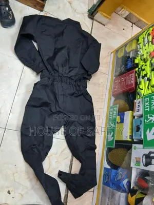 Black Industrial Safety Coveralls With Bib