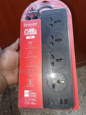 Original Excellent Extension Cable, Four Way 2500watts