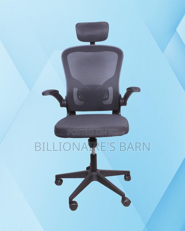 Grey Ergonomic Office Chair | Ergonomic Nylon Castors - thumbnail 3