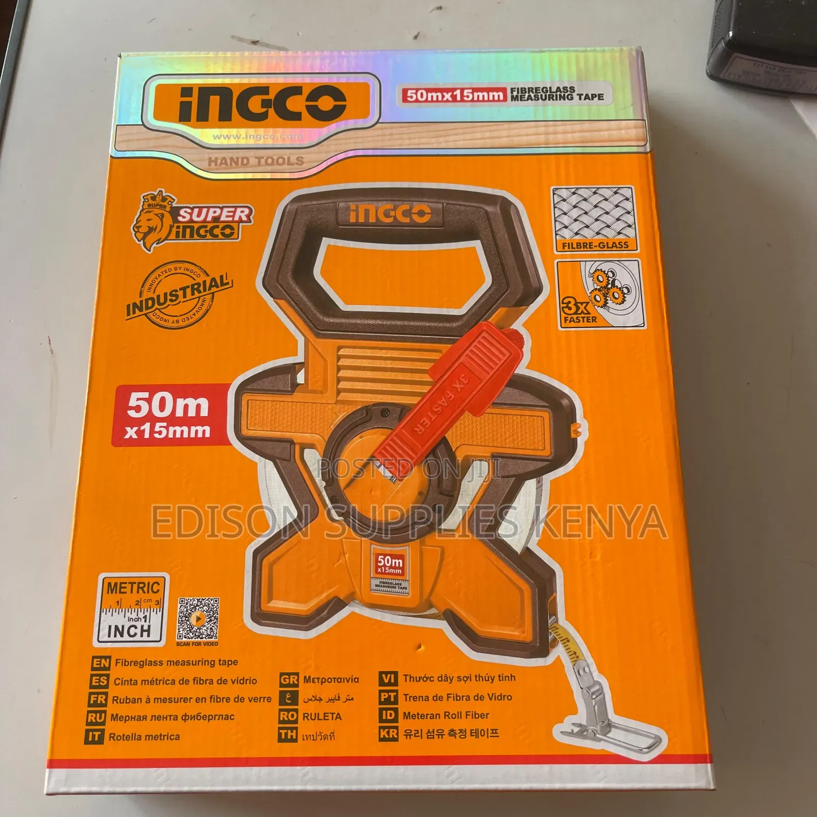 Ingco Fiberglass Measuring Tapes 50metres Fibre Glass Tape Measure 50m