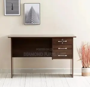 Office Furniture; (120cm) Zone Study Desk in Dark Walnut With Storage