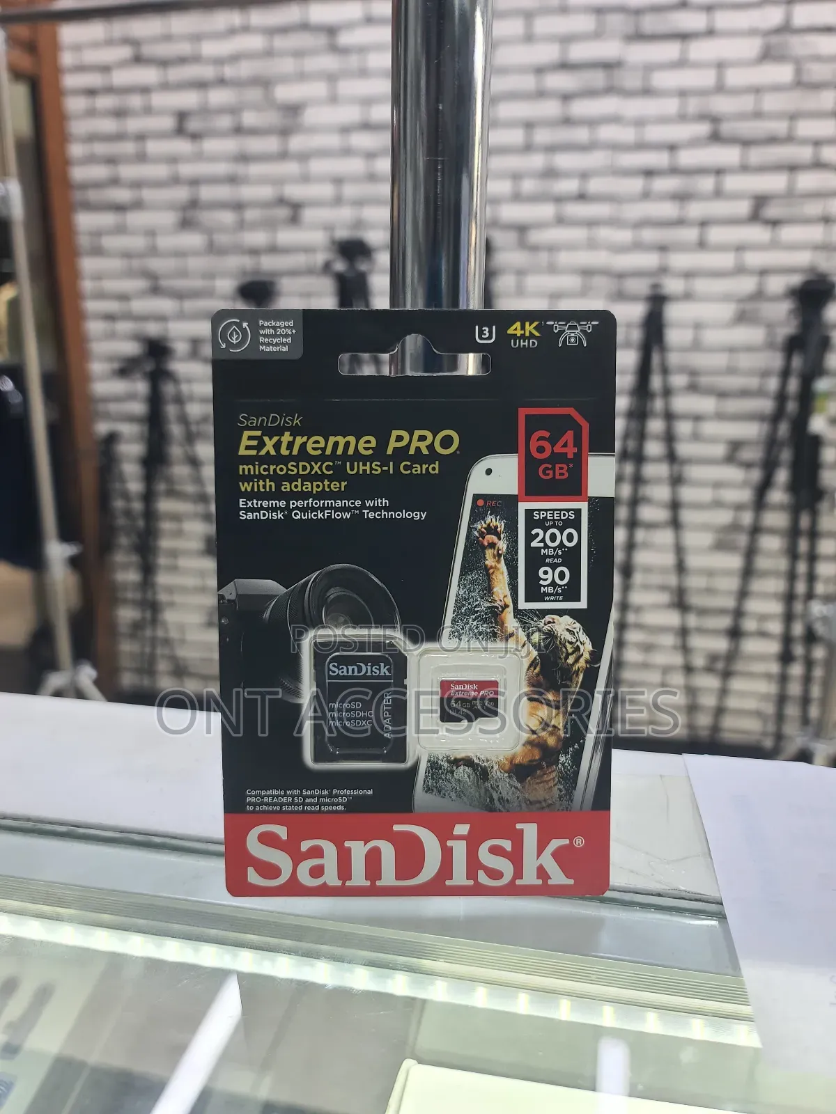 Sand Disk 64gb (200mbs)Micro Sdxc+Adapter