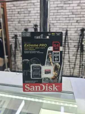 Sand Disk 64gb (200mbs)Micro Sdxc+Adapter