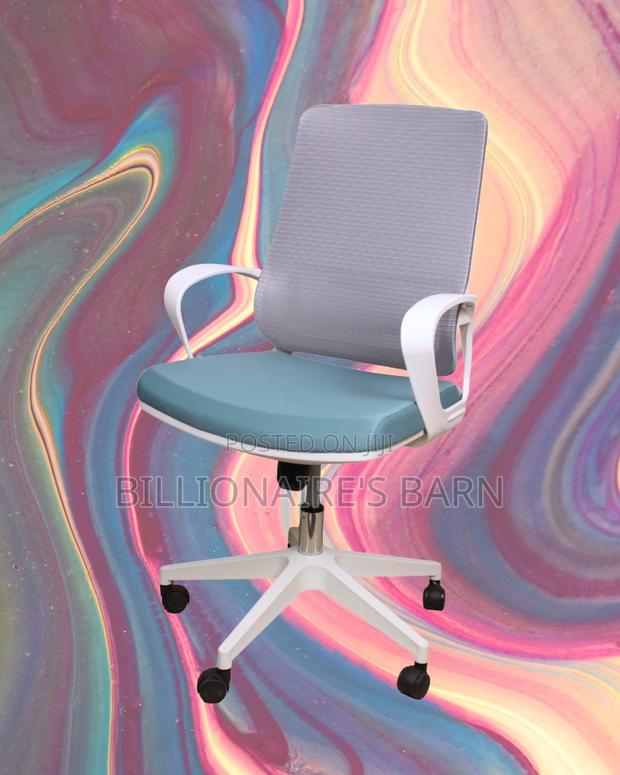 White Ergonomic Mesh Office Chair | Minimal Lumbar Support - thumbnail 4