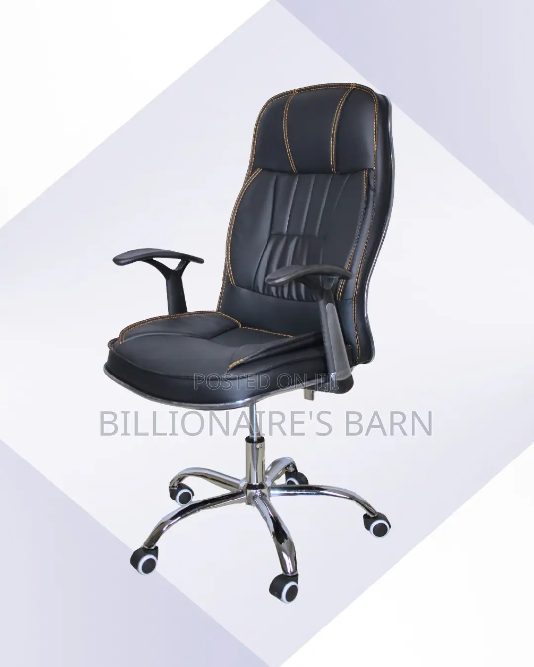 Executive Leather Office Chair | Orthopedic Nylon Castors