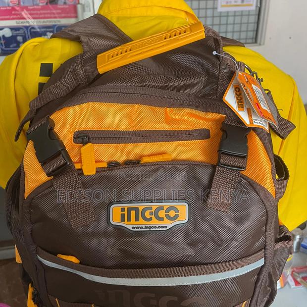 Ingco Tool Backpack Tools Storage Tool Bag Bagpack Rigid Frame Pockets - thumbnail 8