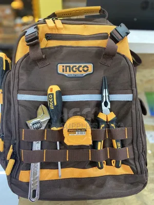 Ingco Tool Backpack Tools Storage Tool Bag Bagpack Rigid Frame Pockets