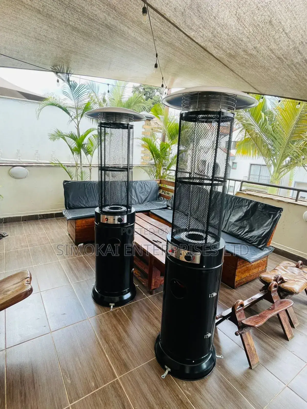Cylindrical Black Patio Heaters