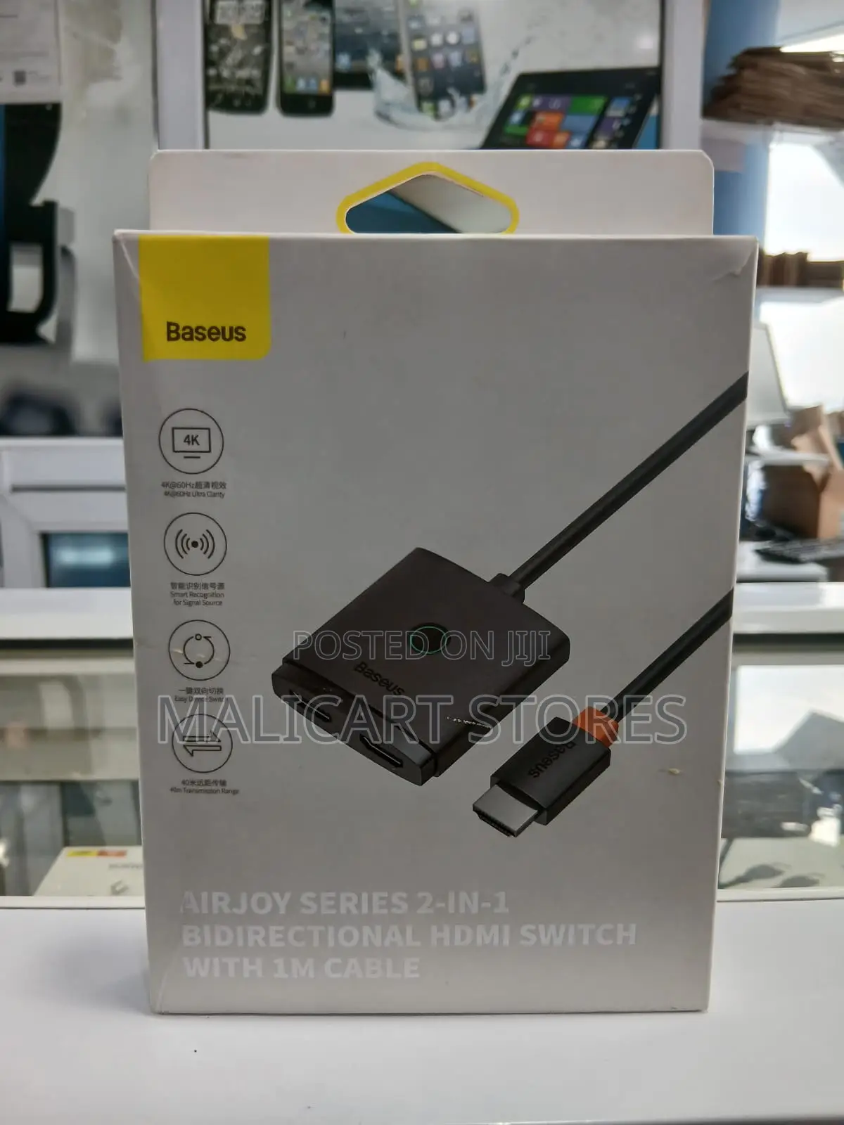 Baseus Airjoy Series 2-in-1 Bidirectional Hdmi Switch 1m Cable Black