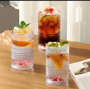 High Borosilicate Embossed Water/Juice Glasses 450ml