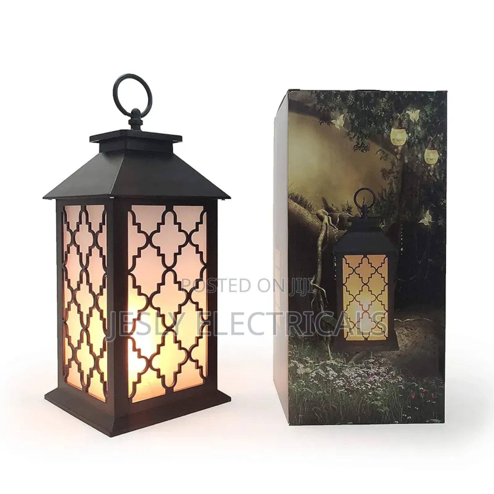 Allgala 12" Led Flame Effect Lantern Lamp
