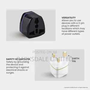 Uk/Us/Europe 3 Pin Plug Power Converter Travel Adapter Universal