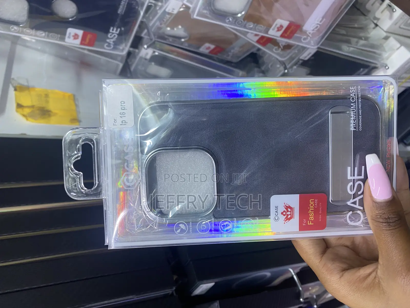 Maqixx for iPhone 16 Pro Leather Case,Built-in Invisible Stand