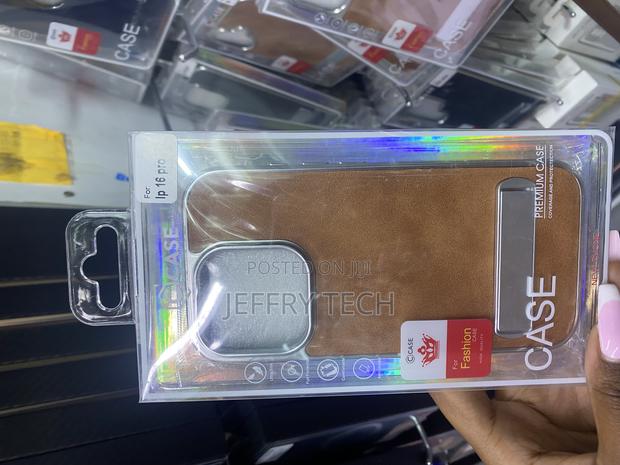 Pqwadf iPhone 16 Pro Leather Case,Built-in Invisible Stand