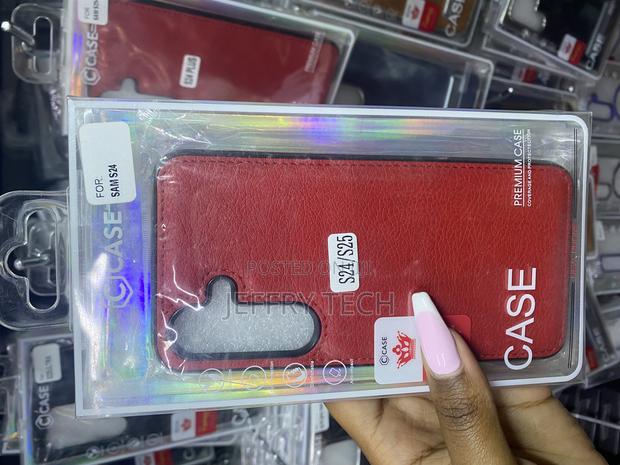 Qwescvr Pu Leather Back Cover Case for Samsung Galaxy S24