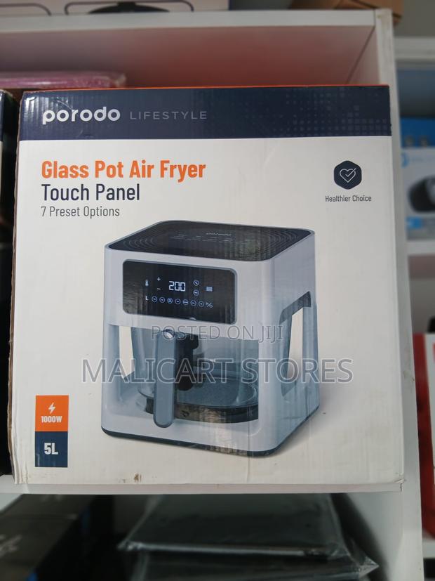Porodo Lifestyle 5l Glass Pot Air Fryer - White