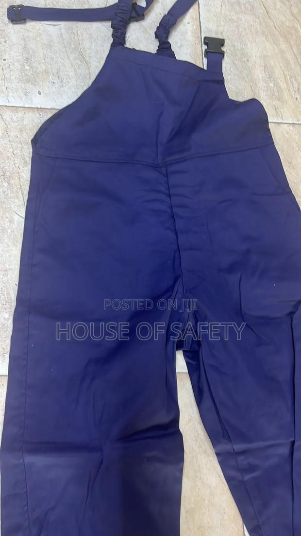 Navy Blue Safety Dungaree, Sleeveless Overall - thumbnail 2