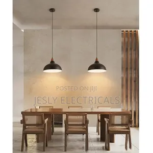 Industrial Style Pendant Light, Dome Black