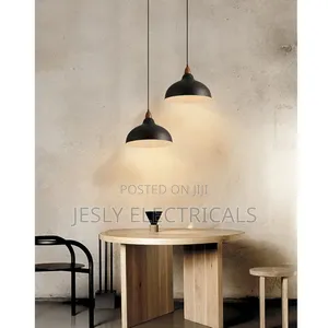 Industrial Style Pendant Light, Dome Black