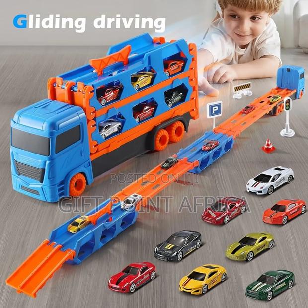 Mega Car Carrier Truck With Racing Cars For Kids