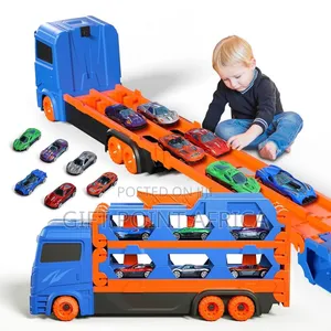 Mega Car Carrier Truck With Racing Cars For Kids