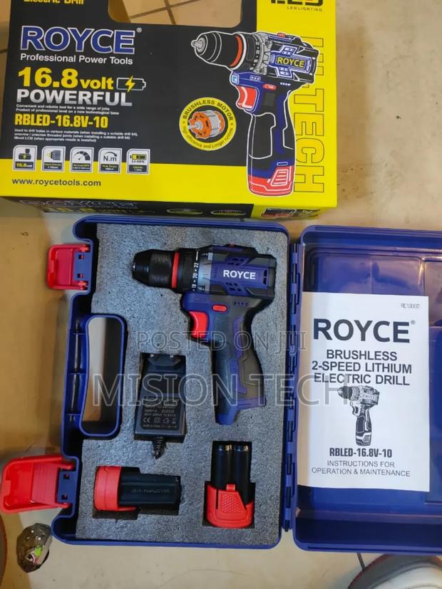 Royce Brushless Cordless Drill 16.8 Volts 10mm Metal Chuck *