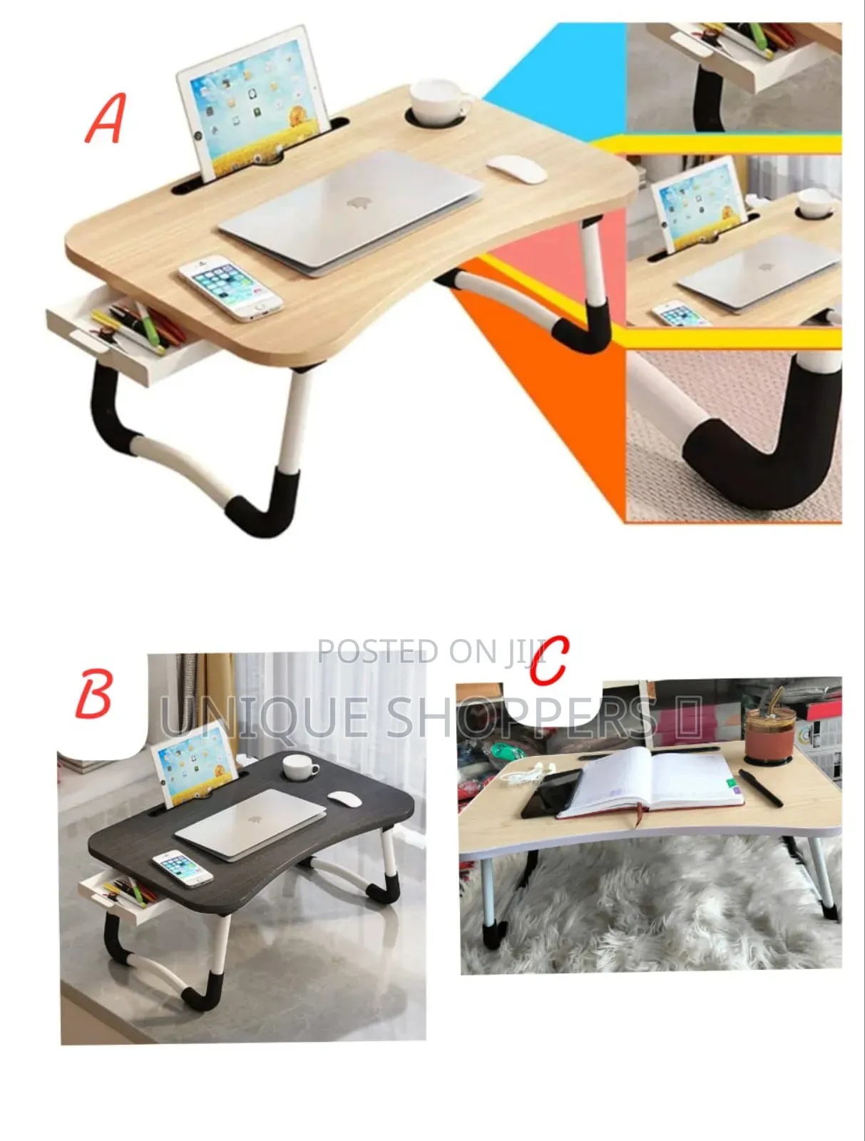 Portable and Foldable Breakfast/Work Desk* * Size:60