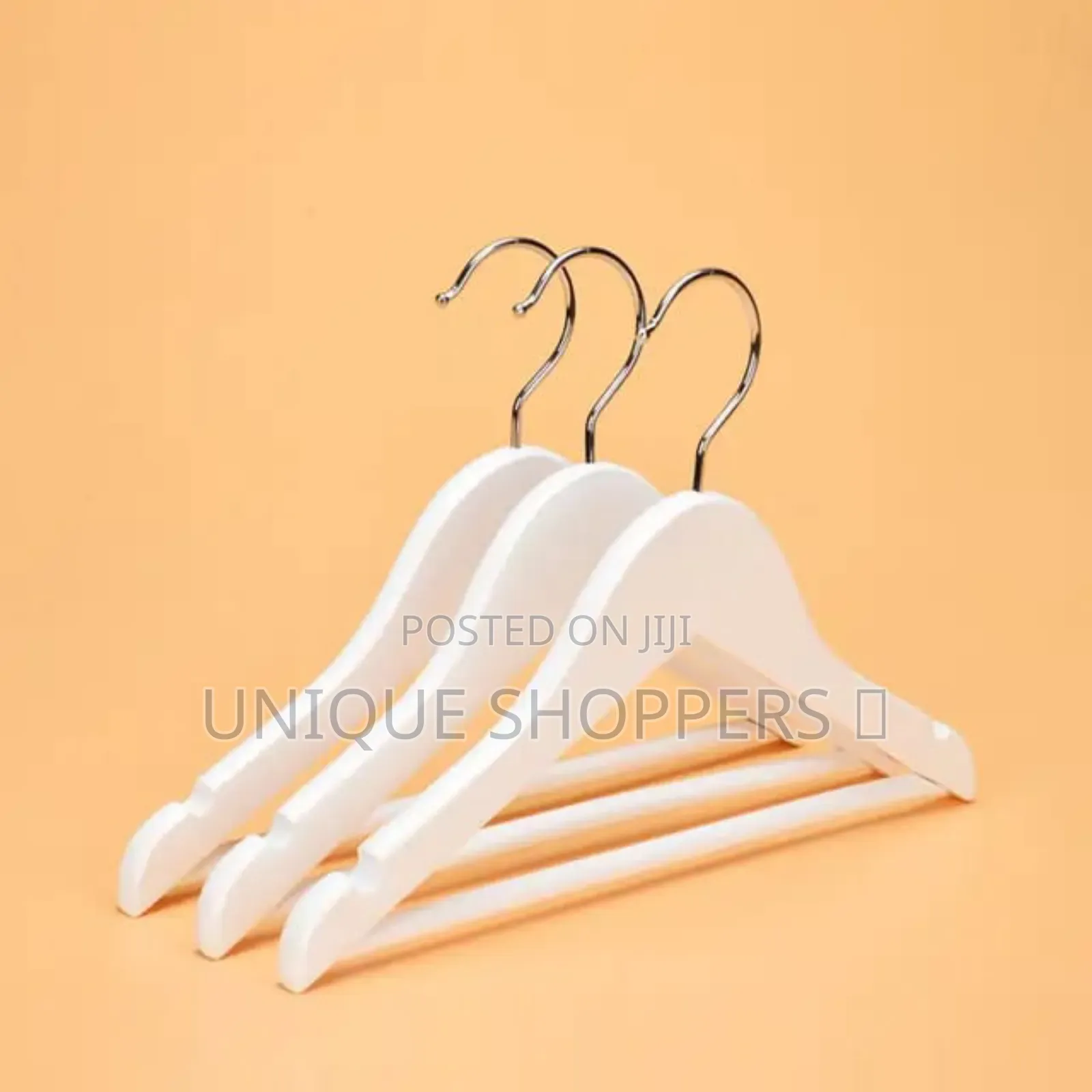 White *5 Pc Wooden Hangers for Clothes* 
Space-Saving 
